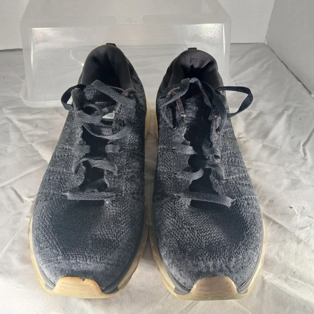 Nike Air Max Flyknit Black Charcoal Grey Gum Sole Mens 10.5 620469-010 Running‎